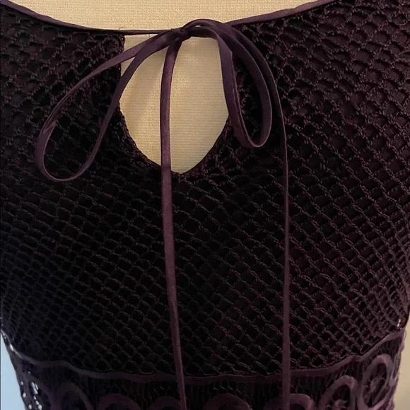 Guess Elegant Purple Midi Dress with Fringe - Picture 3 of 16